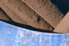 Contaminated cartridges removed from filter bank