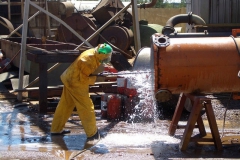 On site or yard cleaning of heat exchangers