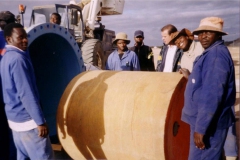 Loading the 1.2m diameter foam-swab tool